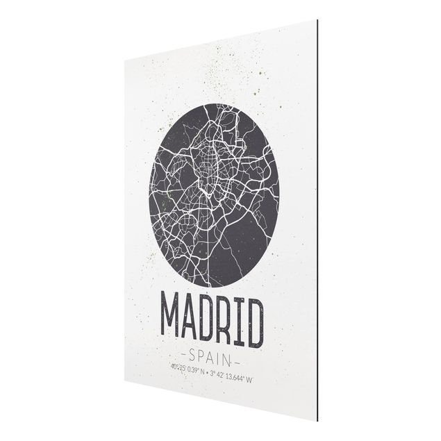 Billeder ordsprog Madrid City Map - Retro