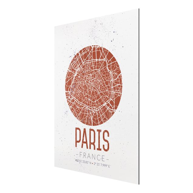 Billeder verdenskort City Map Paris - Retro