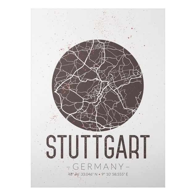 Billeder verdenskort Stuttgart City Map - Retro
