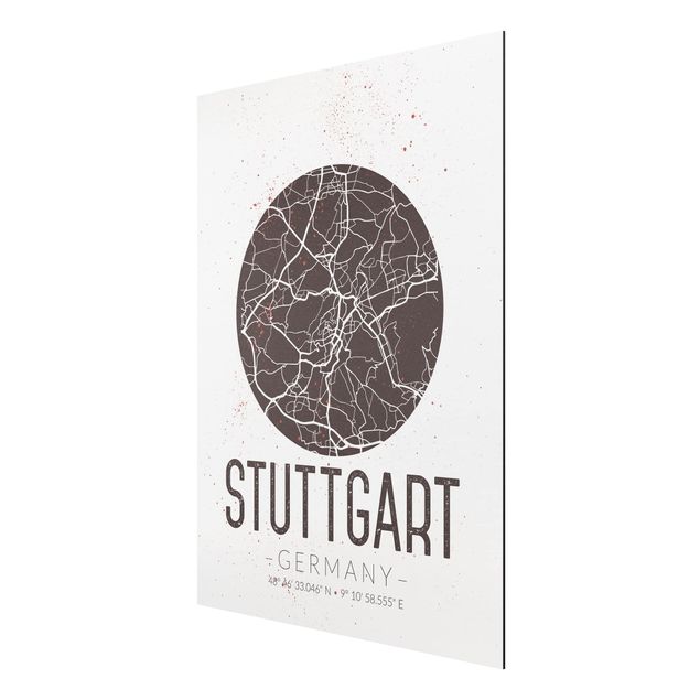 Billeder ordsprog Stuttgart City Map - Retro