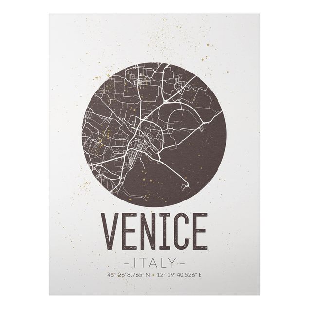 Billeder verdenskort Venice City Map - Retro