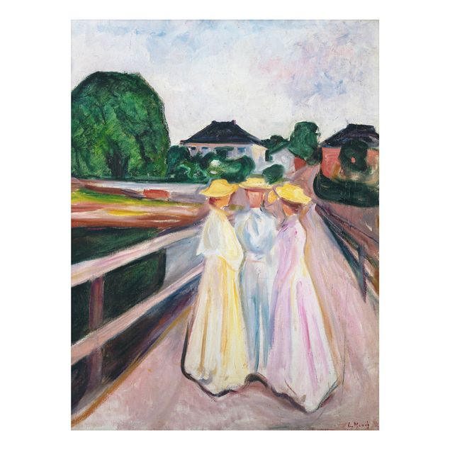 køkken dekorationer Edvard Munch - Three Girls on the Bridge