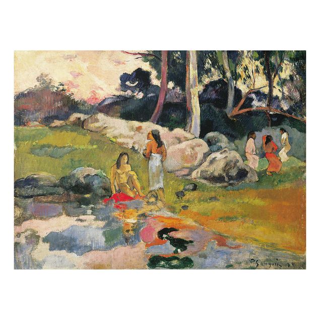 Kunst stilarter impressionisme Paul Gauguin - Women At The Banks Of River