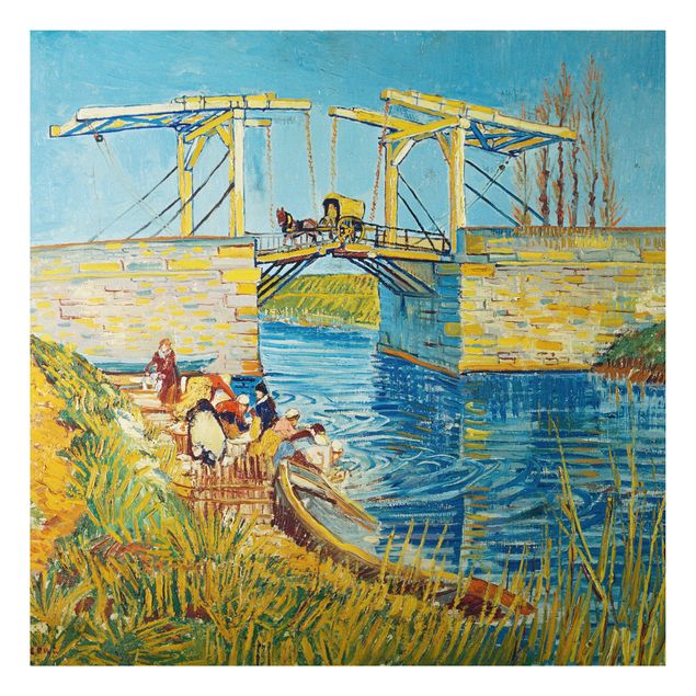 Kunst stilarter impressionisme Vincent van Gogh - The Drawbridge at Arles with a Group of Washerwomen