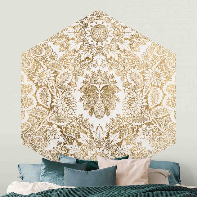 Barok tapet Antique Baroque Wallpaper In Gold