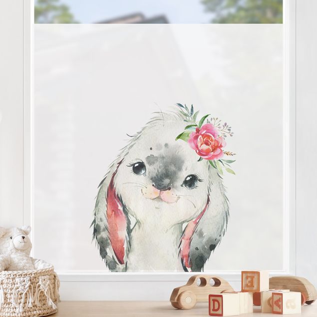 Børneværelse deco Watercolour - Hare gaze