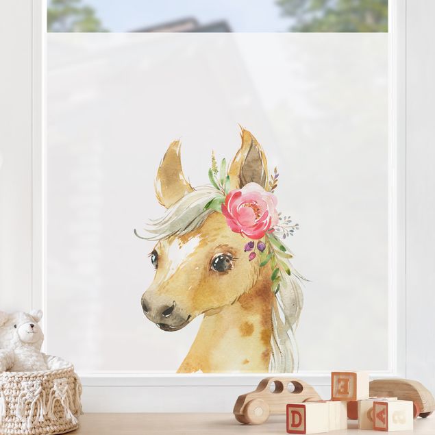 Selvklæbende folier Watercolour - Horse gaze