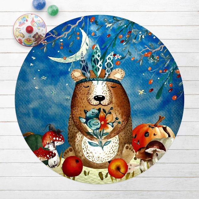 Børneværelse deco Watercolour Bear In Moonlight