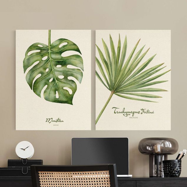 Billeder grøn Watercolour Botany Duo