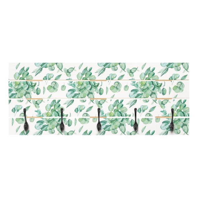 Knagerækker Watercolour Eucalyptus Bouquet Pattern