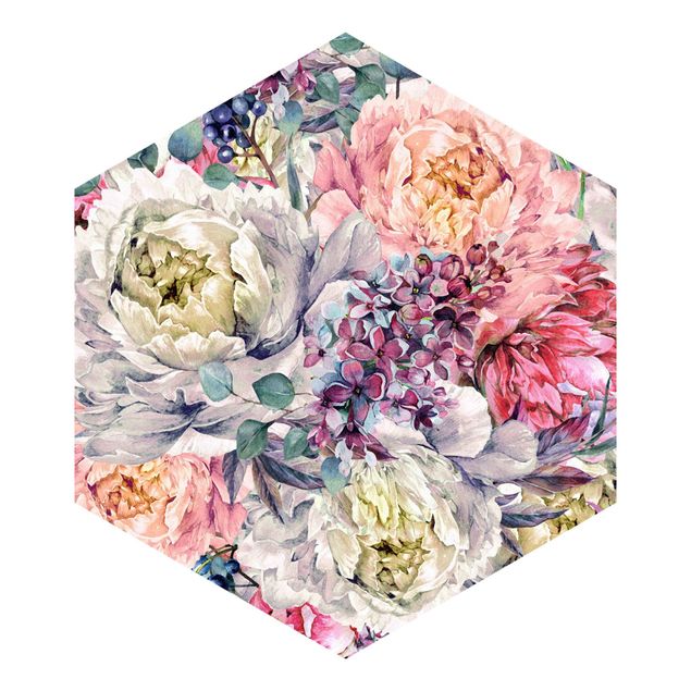 Tapet Watercolour Floral Bouquet