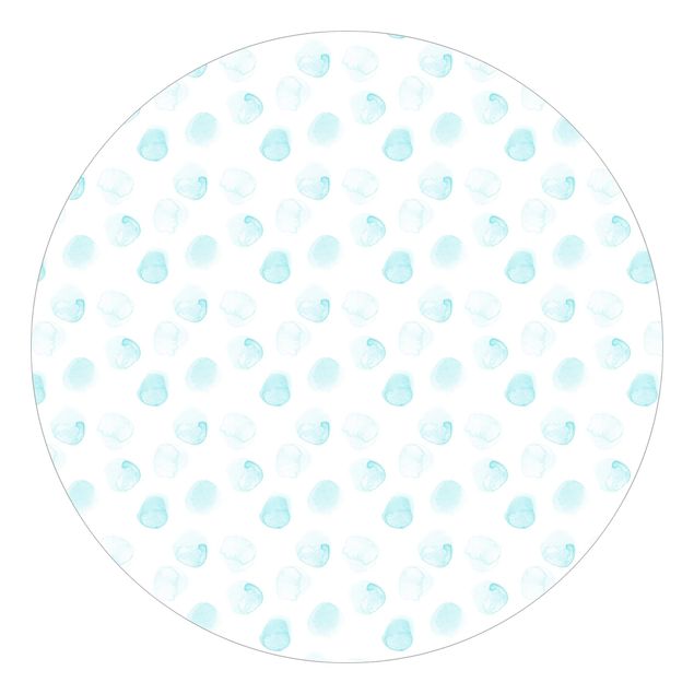 Tapet moderne Watercolour Dots Turquoise