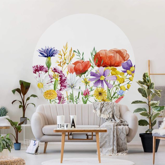 Moderne tapet Watercolour Flowers