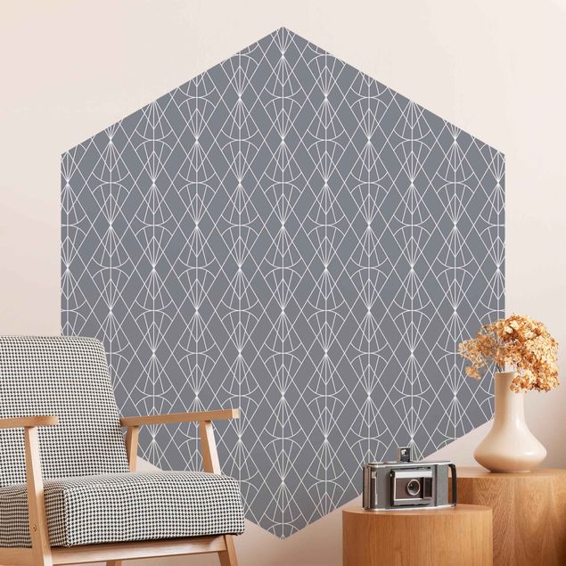 køkken dekorationer Art Deco Diamond Pattern In Front Of Gray XXL