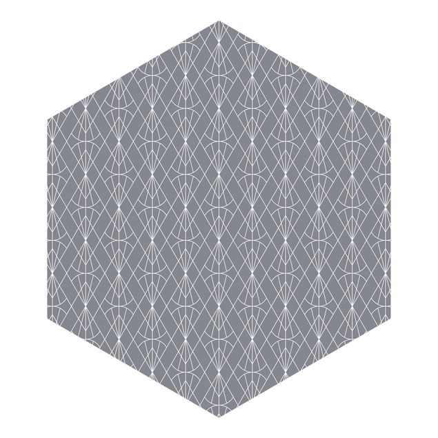 Fototapet grå Art Deco Diamond Pattern In Front Of Gray XXL