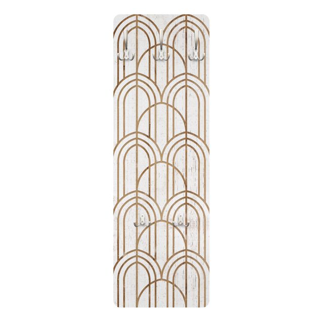 Knagerækker Art Deco Pattern on Wood