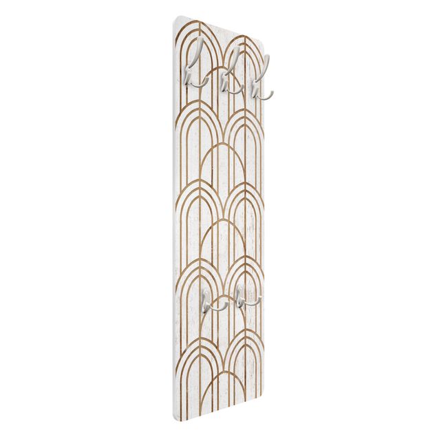 Knagerække træpanel - Art Deco Pattern on Wood