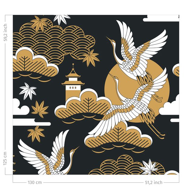 gardiner specialmål Asian Pattern With Cranes In Autumn