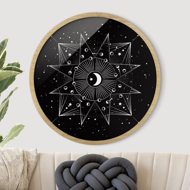 Rund billeder Astrology Moon Magic Black