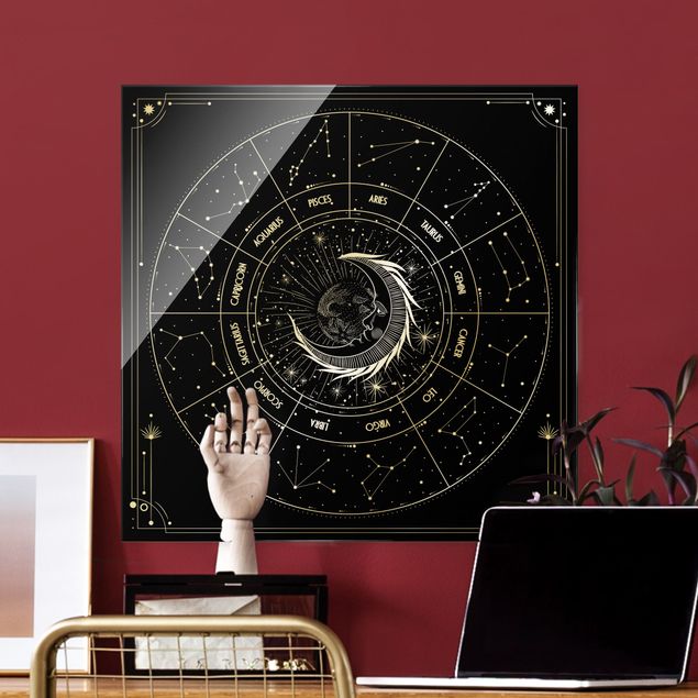 Billeder spirituelt Astrology Moon And Zodiac Signs Black