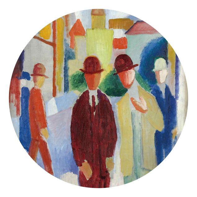 Moderne tapet August Macke - Bright Street with People