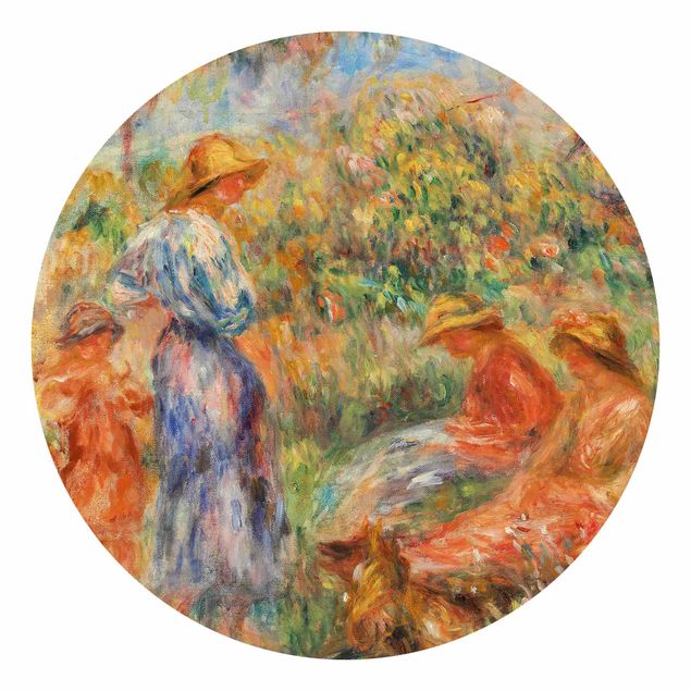 Moderne tapet Auguste Renoir - Three Women and Child in a Landscape
