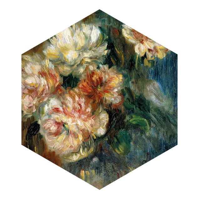 Landlig tapet Auguste Renoir - Vase Of Peonies