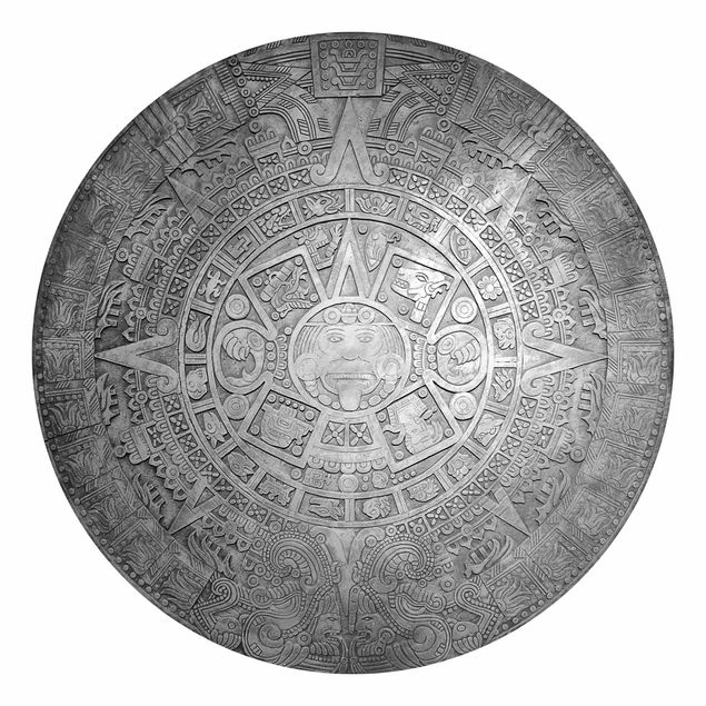 Tapet mønster Aztec Ornamentation In A Circle Black And White