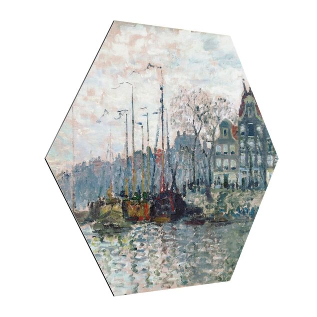 Billeder arkitektur og skyline Claude Monet - View Of The Prins Hendrikkade And The Kromme Waal In Amsterdam