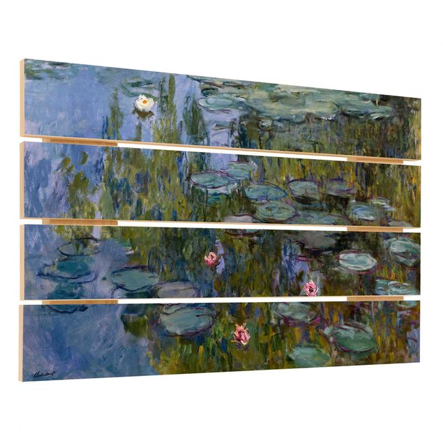 Prints på træ landskaber Claude Monet - Water Lilies (Nympheas)