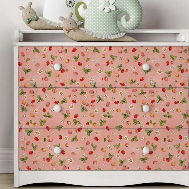 Møbelfolier mønstre Little Strawberry Strawberry Fairy - Strawberry Flowers