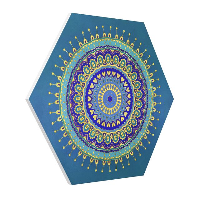 Billeder mønstre Mandala Blue Gold