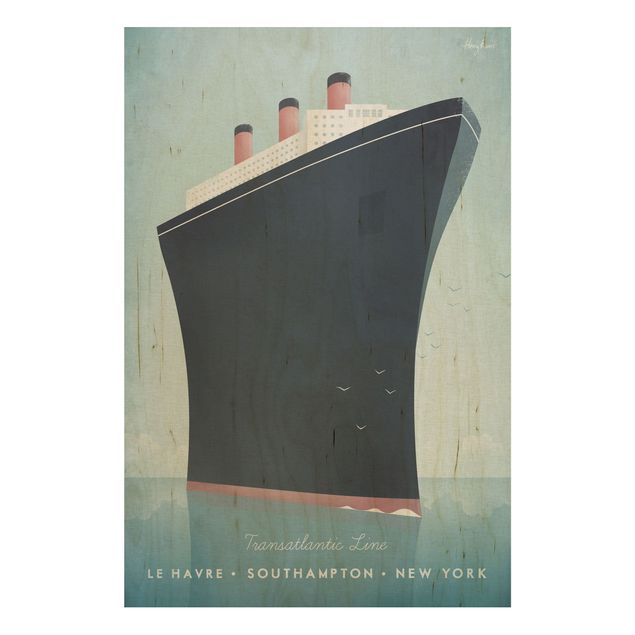 Prints på træ landskaber Travel Poster - Cruise Ship