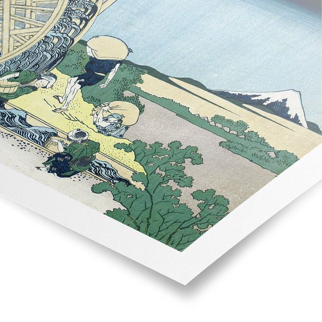 Billeder moderne Katsushika Hokusai - Waterwheel at Onden