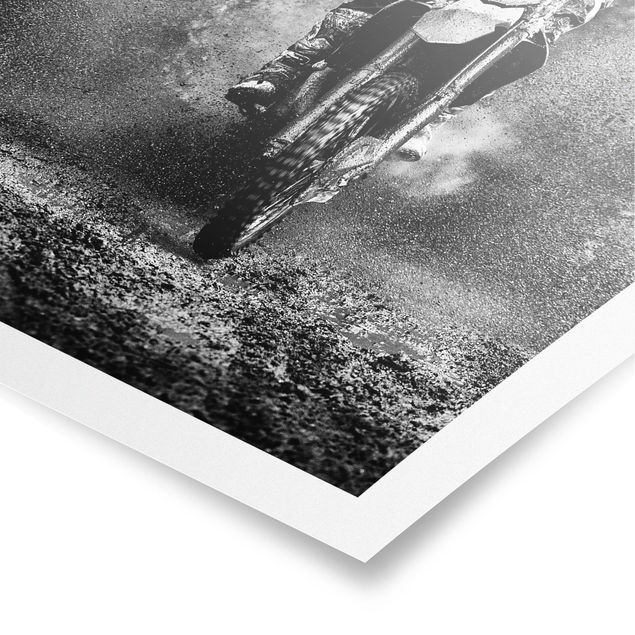 Billeder sort og hvid Motocross In The Mud