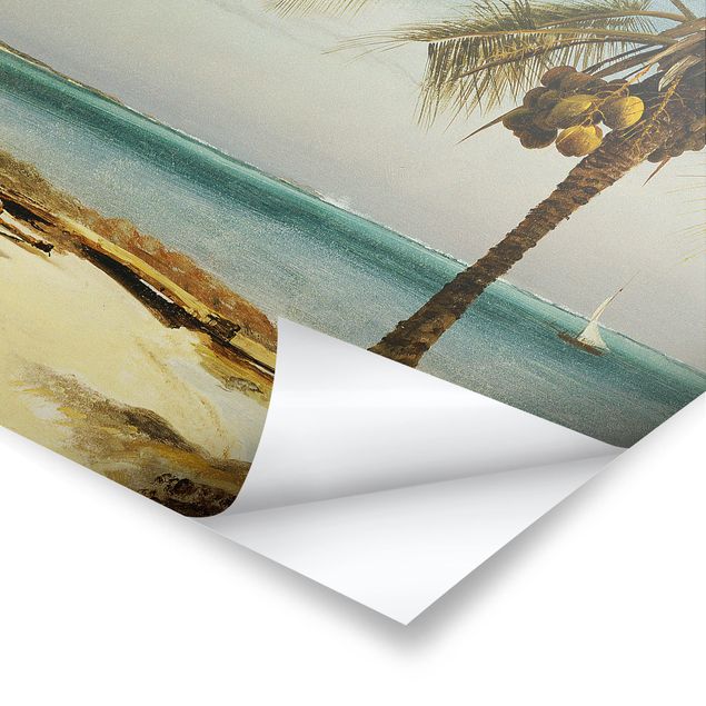 Plakater kunsttryk Albert Bierstadt - Tropical Coast