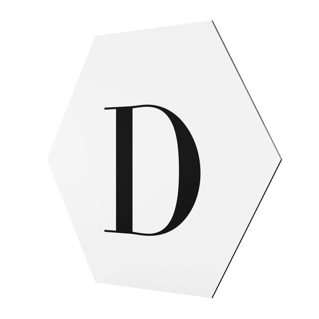 Sekskantede billeder Letter Serif White D