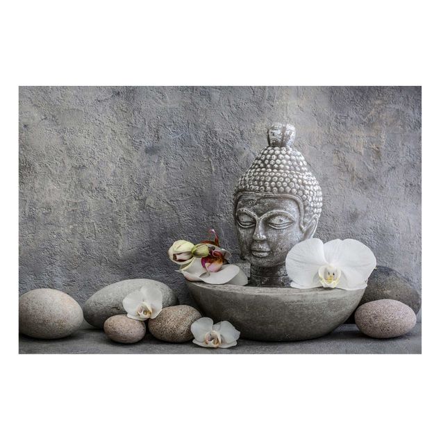 køkken dekorationer Zen Buddha, Orchid And Stone