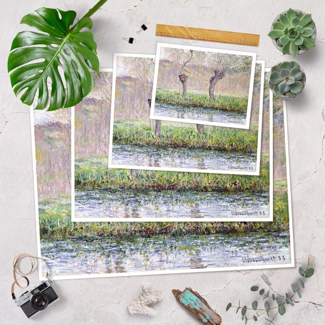 Billeder kunsttryk Claude Monet - Willow Trees Spring