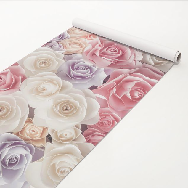Selvklæbende folier vindueskarm Pastel Paper Art Roses
