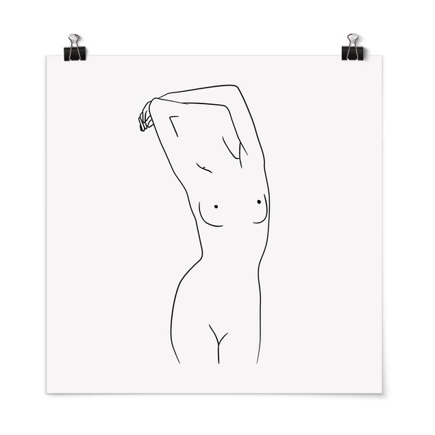 Plakater sort og hvid Line Art Nude Black And White
