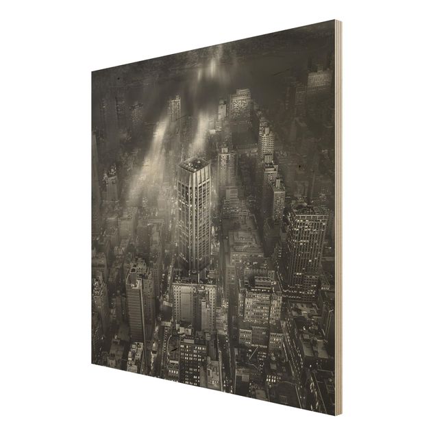 Prints på træ Sunlight Over New York City