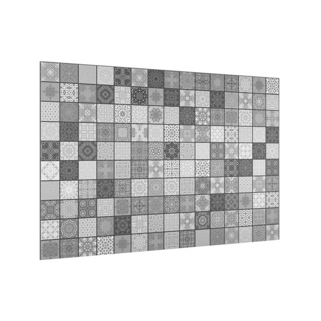 Stænkplader glas Grey Mediterranian Tiles With Dark Joints