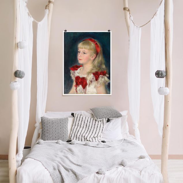 Kunst stilarter impressionisme Auguste Renoir - Mademoiselle Grimprel with red Ribbon