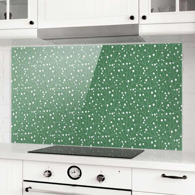køkken dekorationer Natural Pattern Growth With Dots On Green