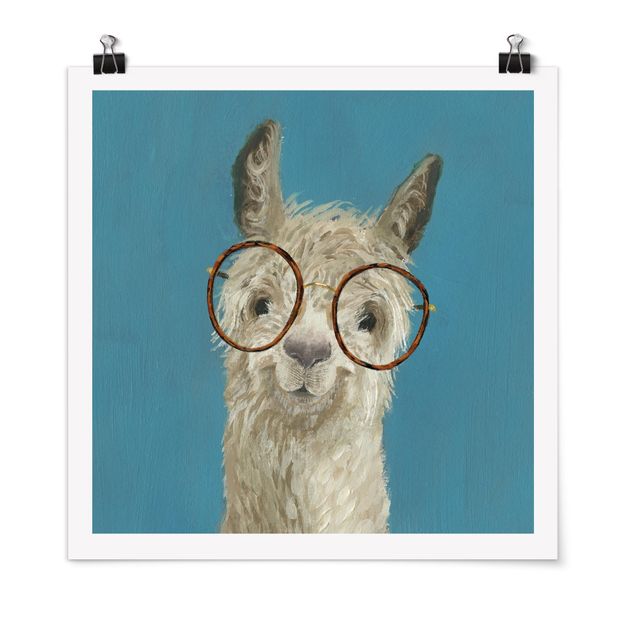 Plakater dyr Lama With Glasses I