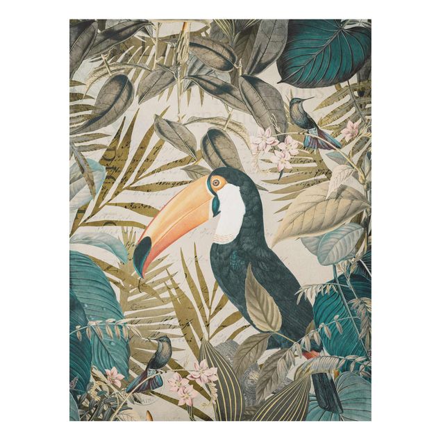 Billeder jungle Vintage Collage - Toucan In The Jungle