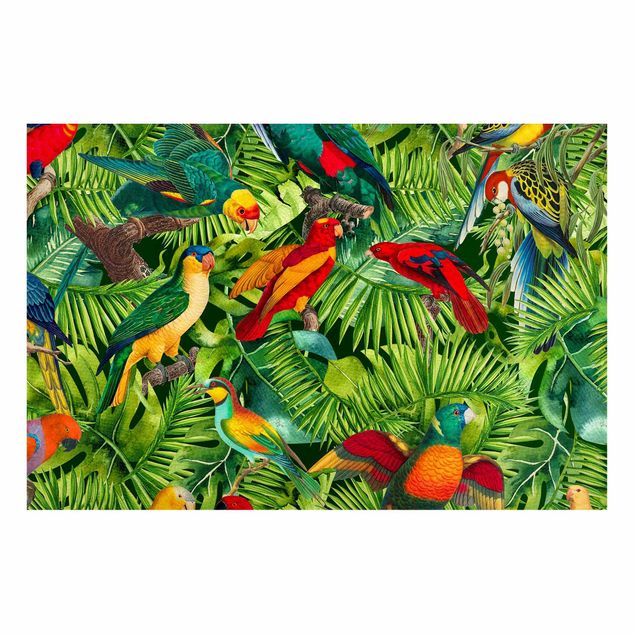 Billeder jungle Colourful Collage - Parrots In The Jungle