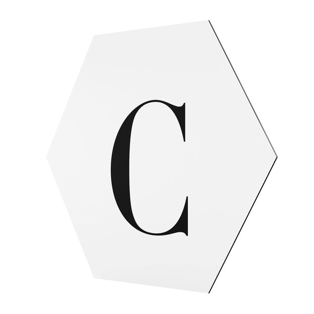 Sekskantede billeder Letter Serif White C