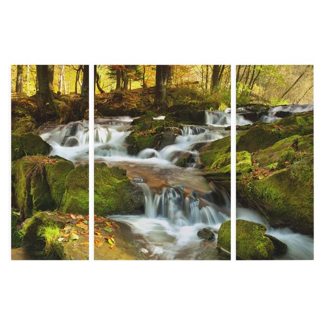 Billeder på lærred landskaber Waterfall Autumnal Forest